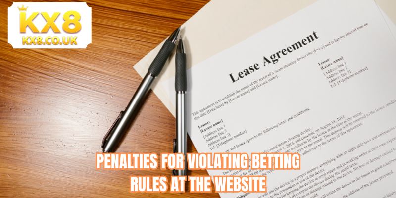 Penalties for violating betting rules at the website
